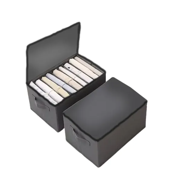 Full Covered 7 Grid Wardrobe Clothes Organizer, Foldable Closet Storage Box: Organize T-Shirts, Jeans, and Sweaters with Ease. 