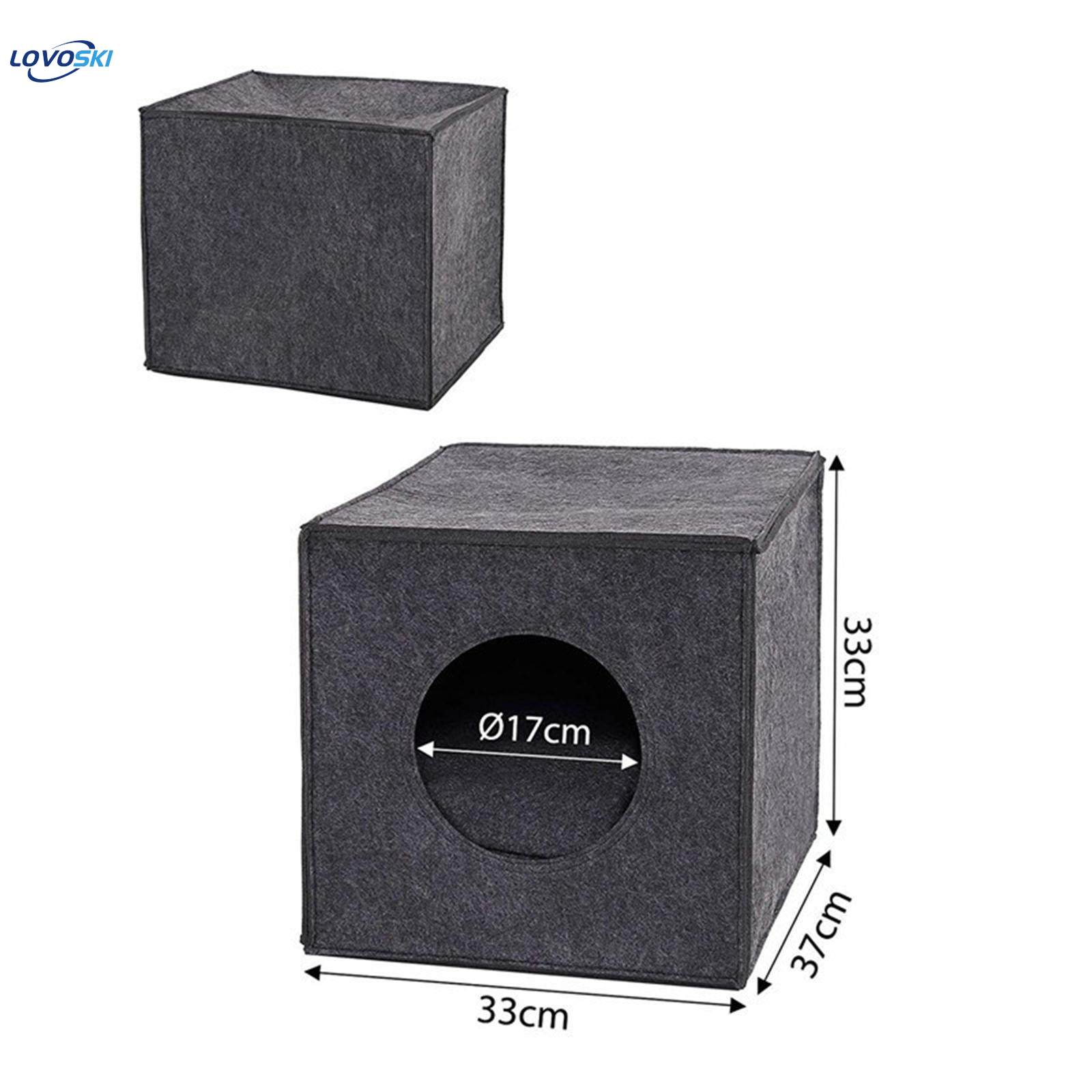 Cave Autumn Winter Soft Kennel Sleeping Cat Hideout for Puppy Cats Dog black. 