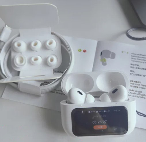 Pix AirKing Max Wireless Earbuds With App Support- Bluetooth 5.4 ANC Touch Screen Display Headphone with App Support-Multi-Function Interactive Touch Screen Display- Air  king Max Wireless Earbuds TWS Headset Touch Screen Display. 