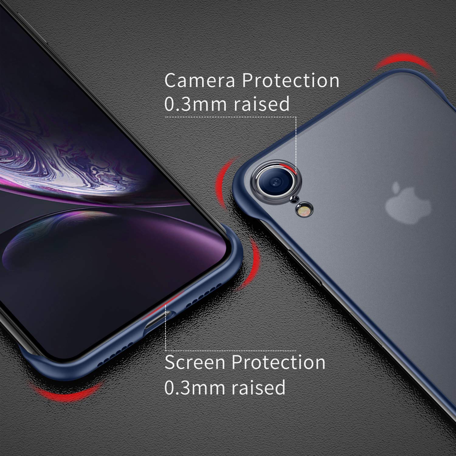 For Apple iPhone XR Back Case Cover  Frosted Translucent Frameless Design  Hard Case With Ring (Free) - Phone Back Cover. 