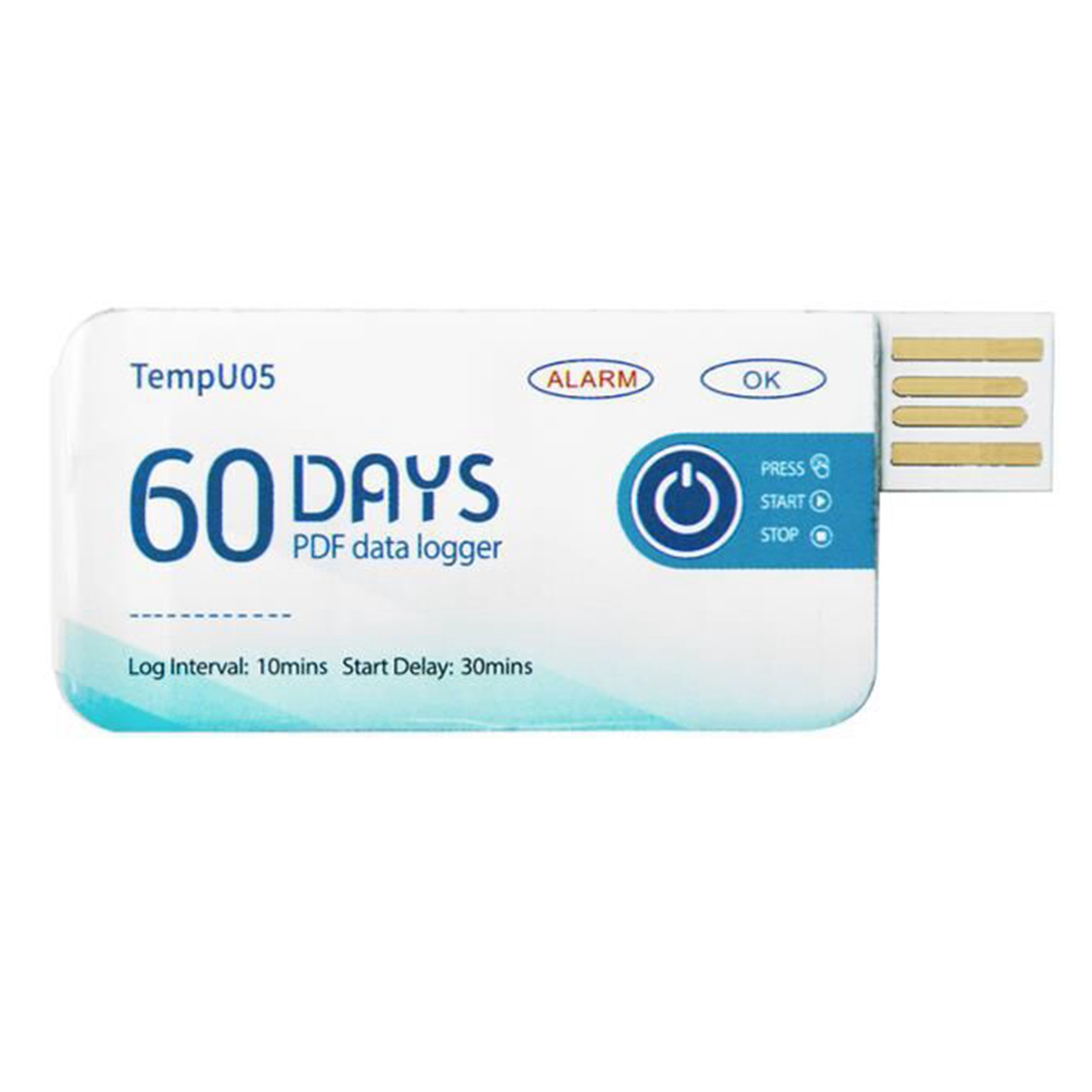 60 Days 1 PCS 1 Piece Temperature Data Logger Single Use USB Temperature Record Instent