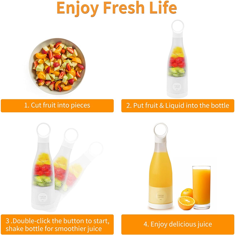 Portable Blender Small Blender with Magnetic USB Rechargeable for Shakes and Smoothies A. 