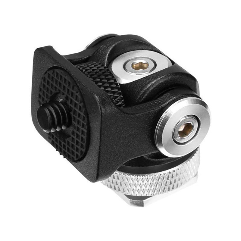 Hot Shoe Adjustable Monitor Mount Camera Tilt 180 Degree with Cold Shoe Mount and Tripod Head. 