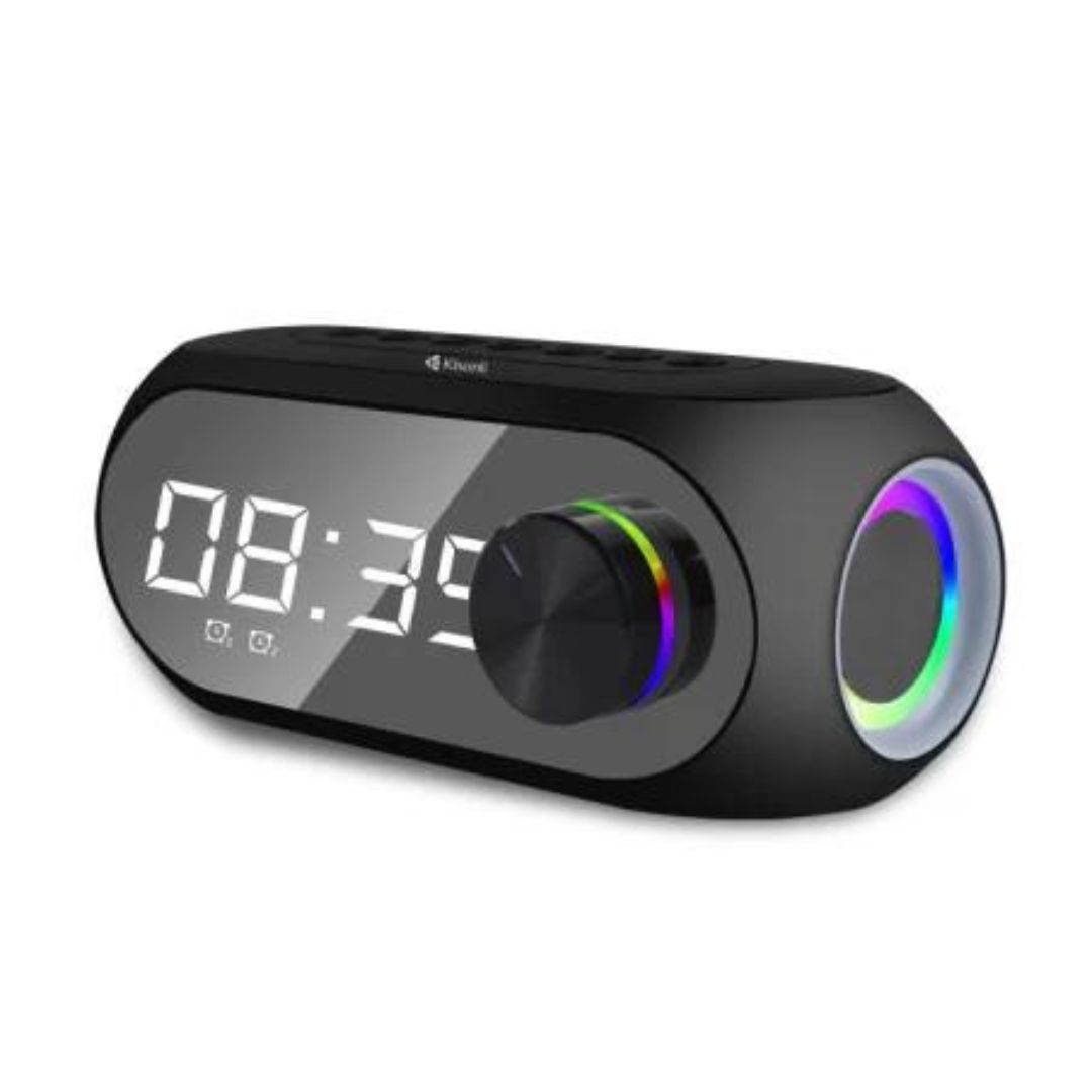 Kisonli LP-2S Bluetooth Speaker Clock Alarm & Call RGB Portable TWS Wireless 5W Stereo Speaker. 