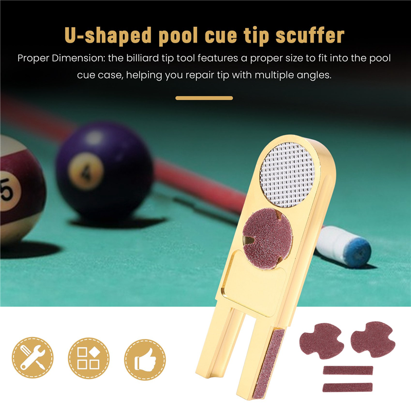 Billiards Pool Cue Tip Shaper Tool U Shaped Cue Tip Trimmers. 