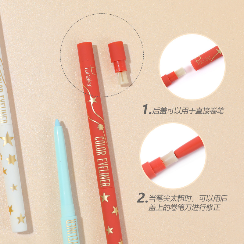 Pudaier gel eyeliner pencil is non-smudgetable, sweatproof, long-lasting, easy to contour eyeliner 18-color eyeliner spot makeup. 