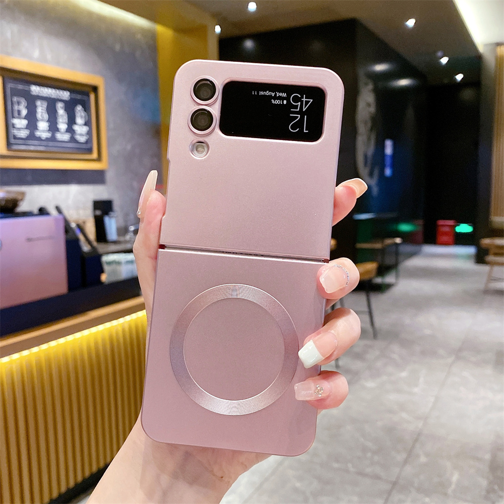Z Flip 4 5 Case Luxury Wireless Charge Soft Silicon Magsafe Case For Samsung Galaxy Z Flip 3 4 5 Ultra Thin Mat Shockproof Cover. 