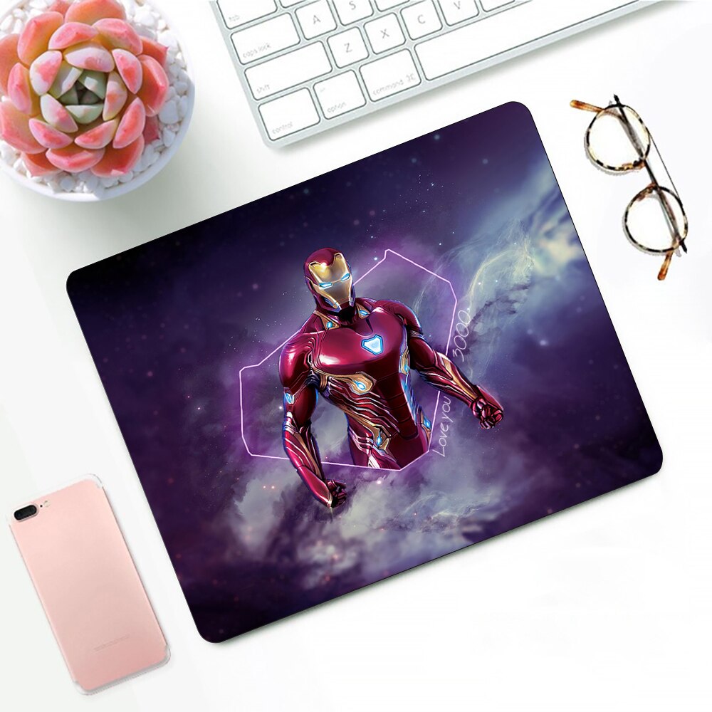 Marvel Iron Man Design Pattern Game mousepad Small Pads Rubber Mouse Mat MousePad Desk Gaming Mousepad Cup Mat. 