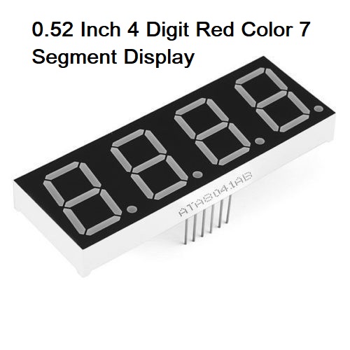 4 DIGIT Common ANODE CA 0.52″ Inch 4 Digit 7 Segment RED Color Digital LED 7 Segment Display 12 Pin Leads 13mm CA For Arduino Light Watch DIY. 