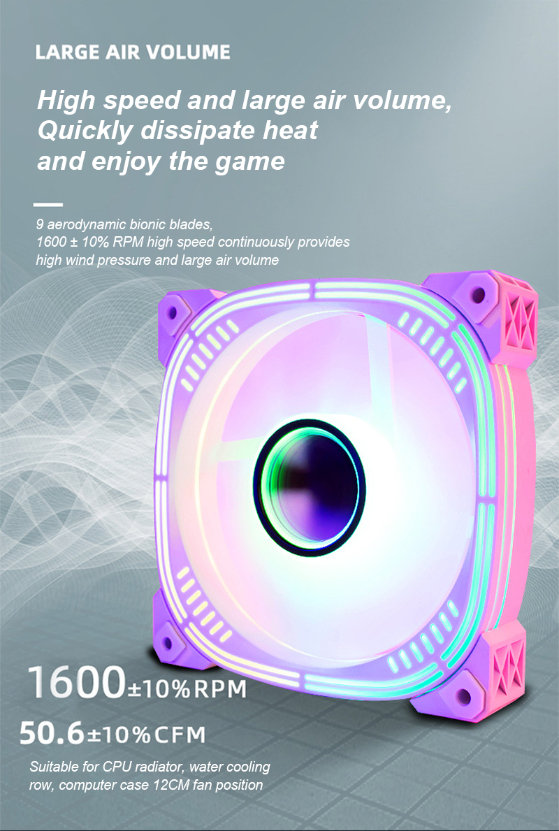 Cooling fan ARGB Computer Heatsink Cooler Radiator 12cm Cooling Fan for ...