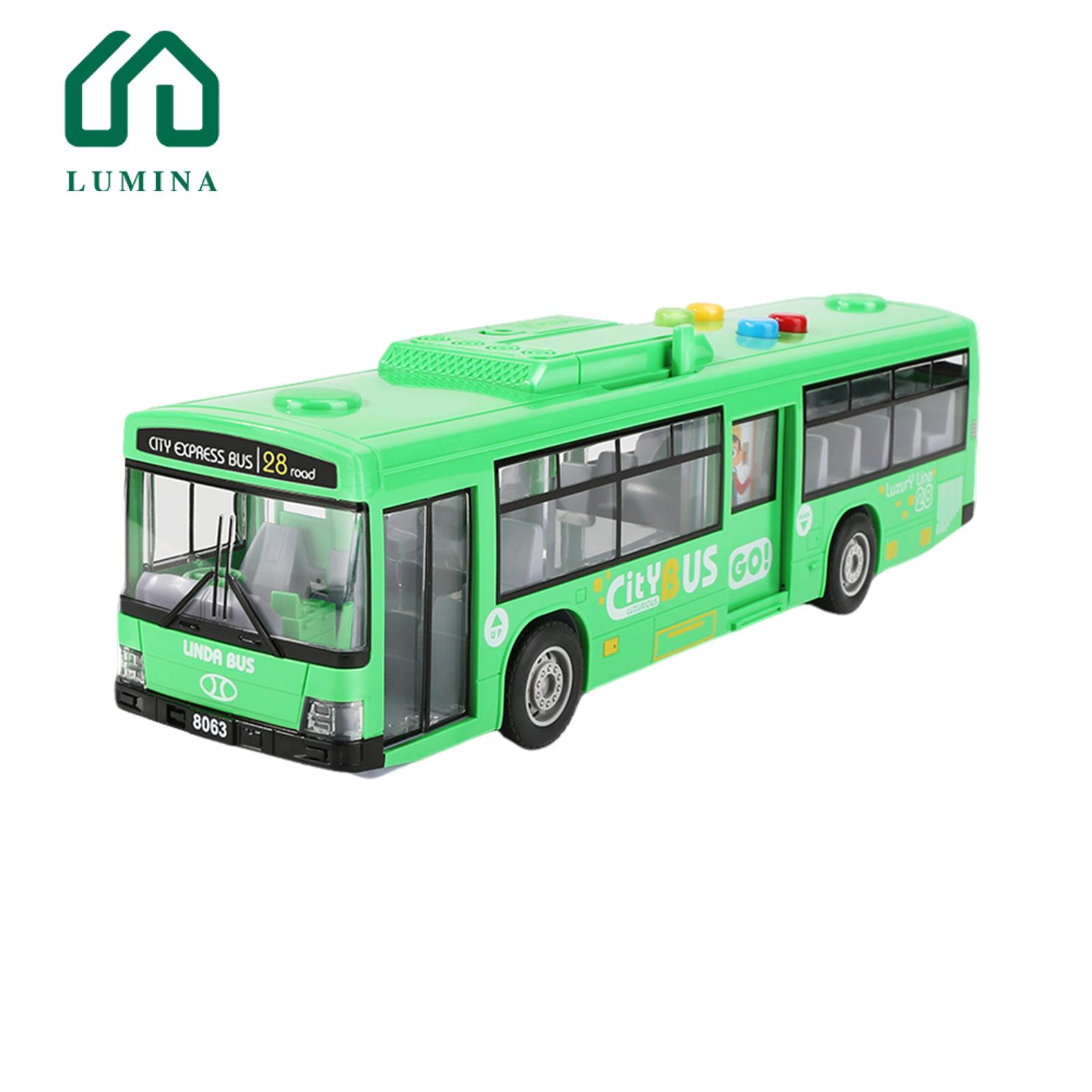 Lumina Interactive Toy Bus for Kids Realistic Model Bus Toy with Lights Sounds Friction-powered Movement Perfect Gift for Kids in Asia Realistic Design Toy Bus