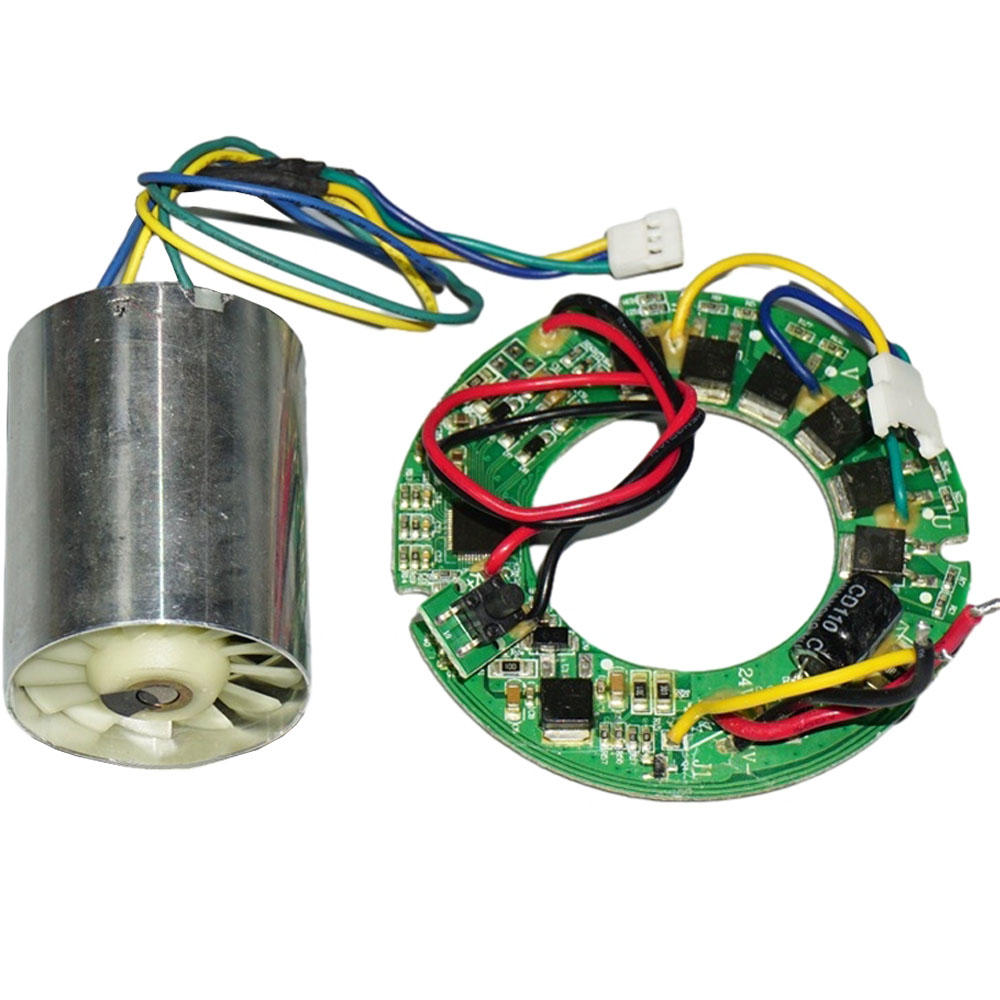 DC 10-24V Brushless Motor 6A Max 50W High Speed Fan Motor Electric Hair Dryer Aluminium Alloy Shell Three Phase Variable Motor. 