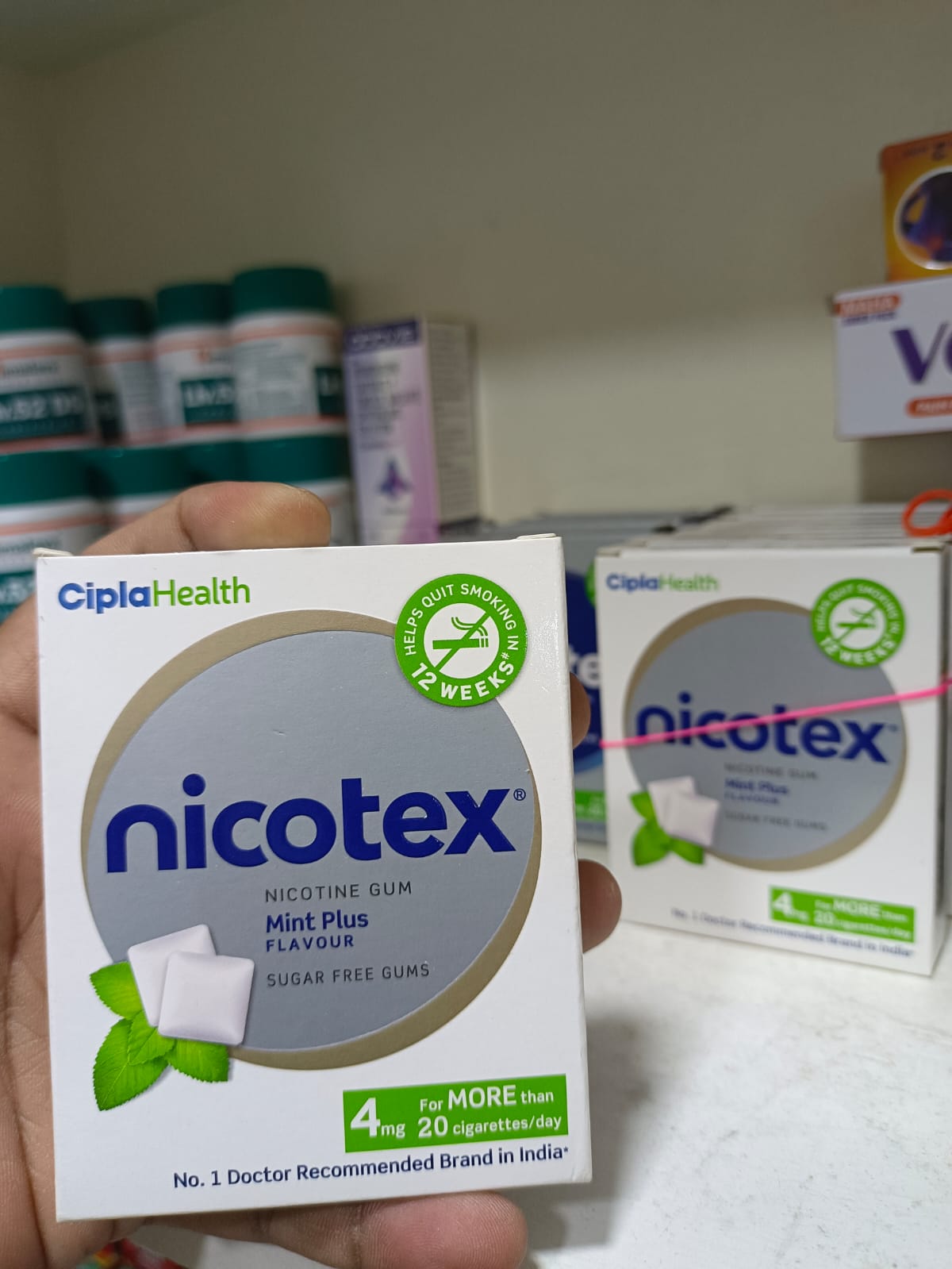 Nicotex Chewing Gum Mint Plus 4gm 1Box 12PCSP Gum INDIAN
