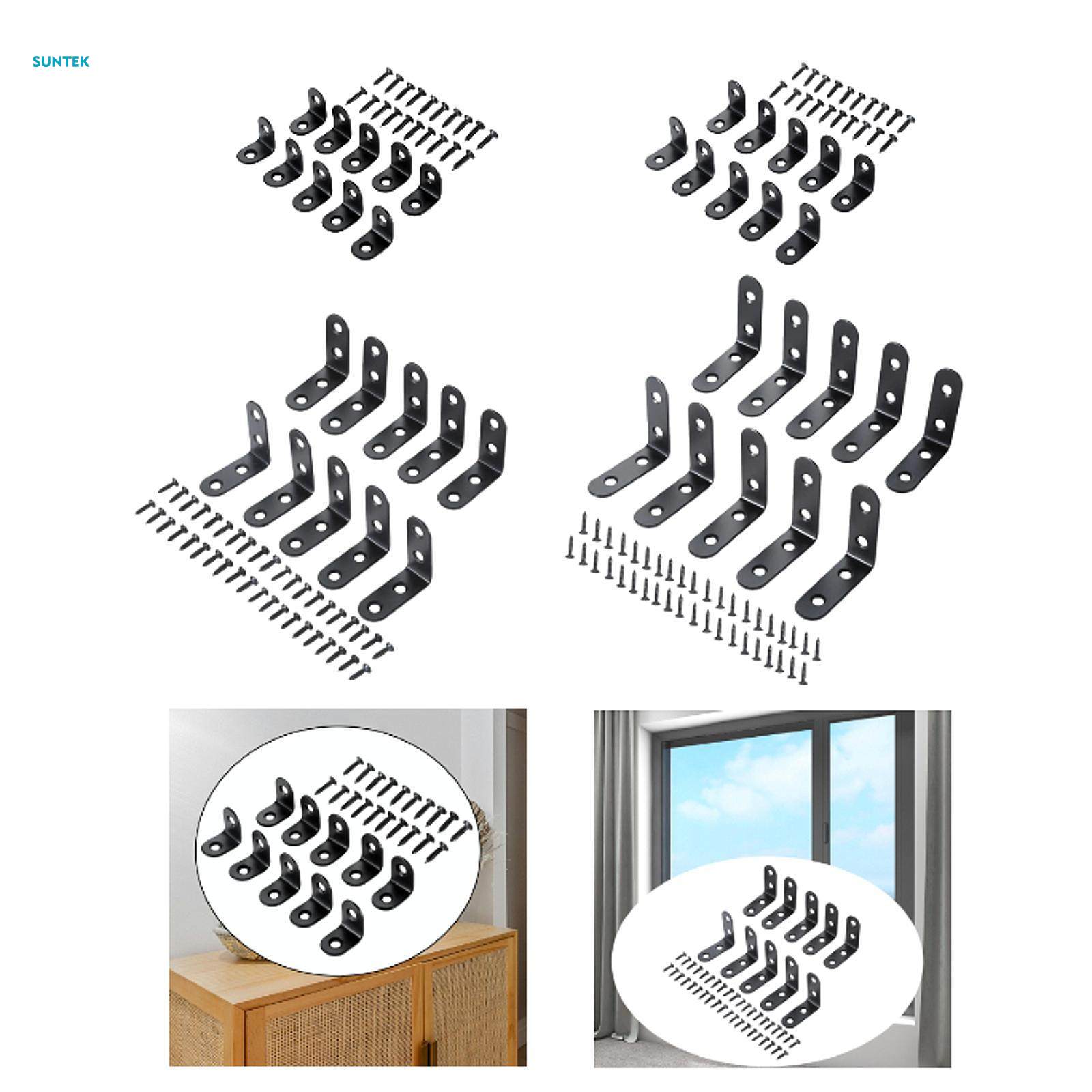 10x L Bracket Corner Brace Right Angle Bracket for Bookshelf Drawer Cabinet 2cm. 