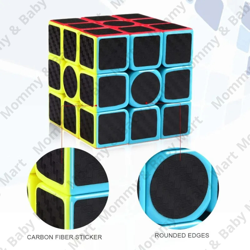 Emob High Speed Stickerless 3x3 Neon Colors Magic Rubik Cube Puzzle Toy (5.5cm). 