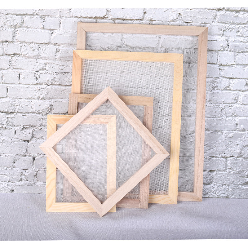 Paper Making Frame Screen DIY Wood Paper Making Papermaking Mould Crafts Handcraft Paper Recycling Tool Wooden Deckle Multi-size Amour zii