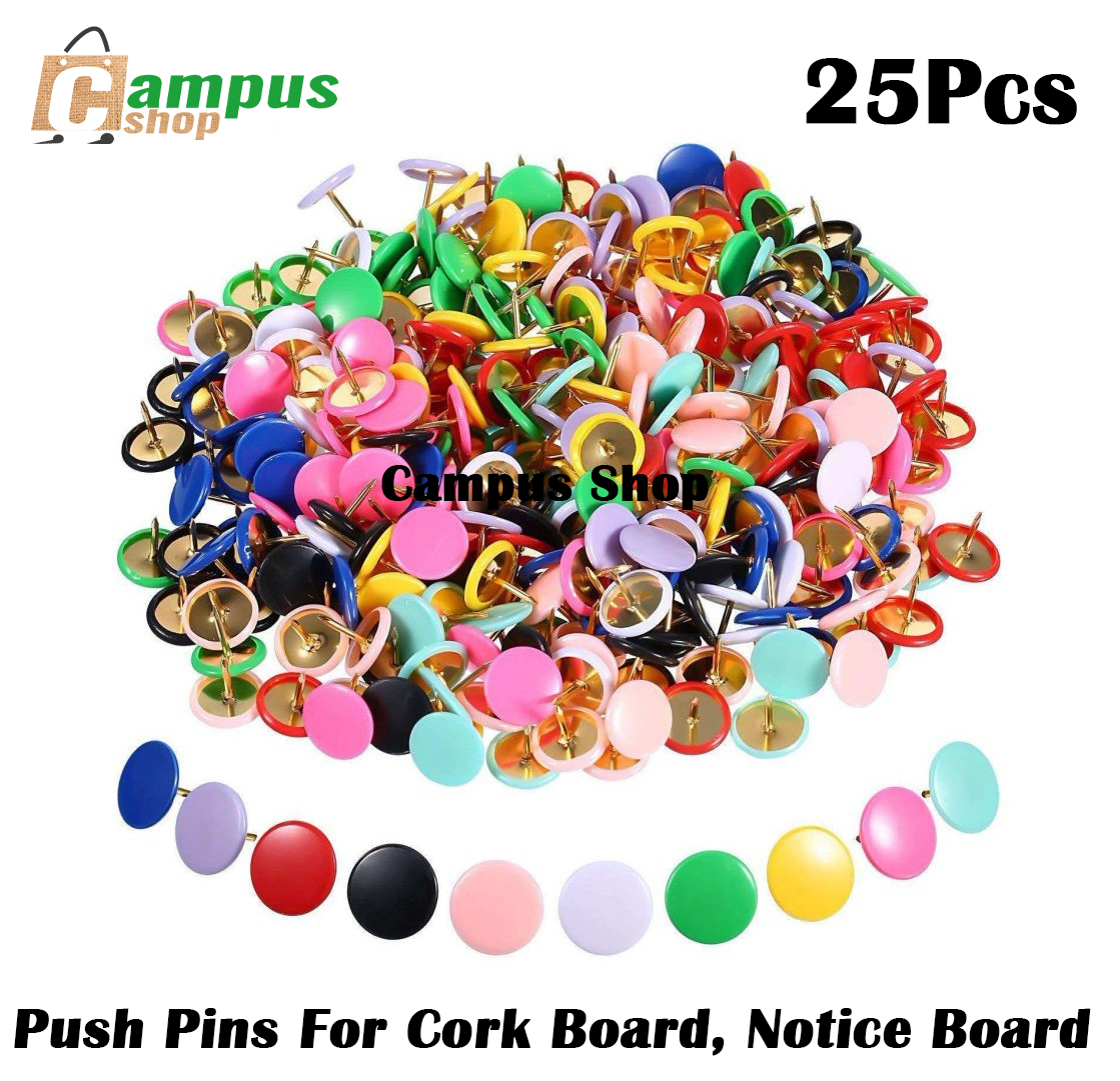 Map Thumb Tacks Office Push Pins For Cork Board, Notice Board - 25 Pcs. 