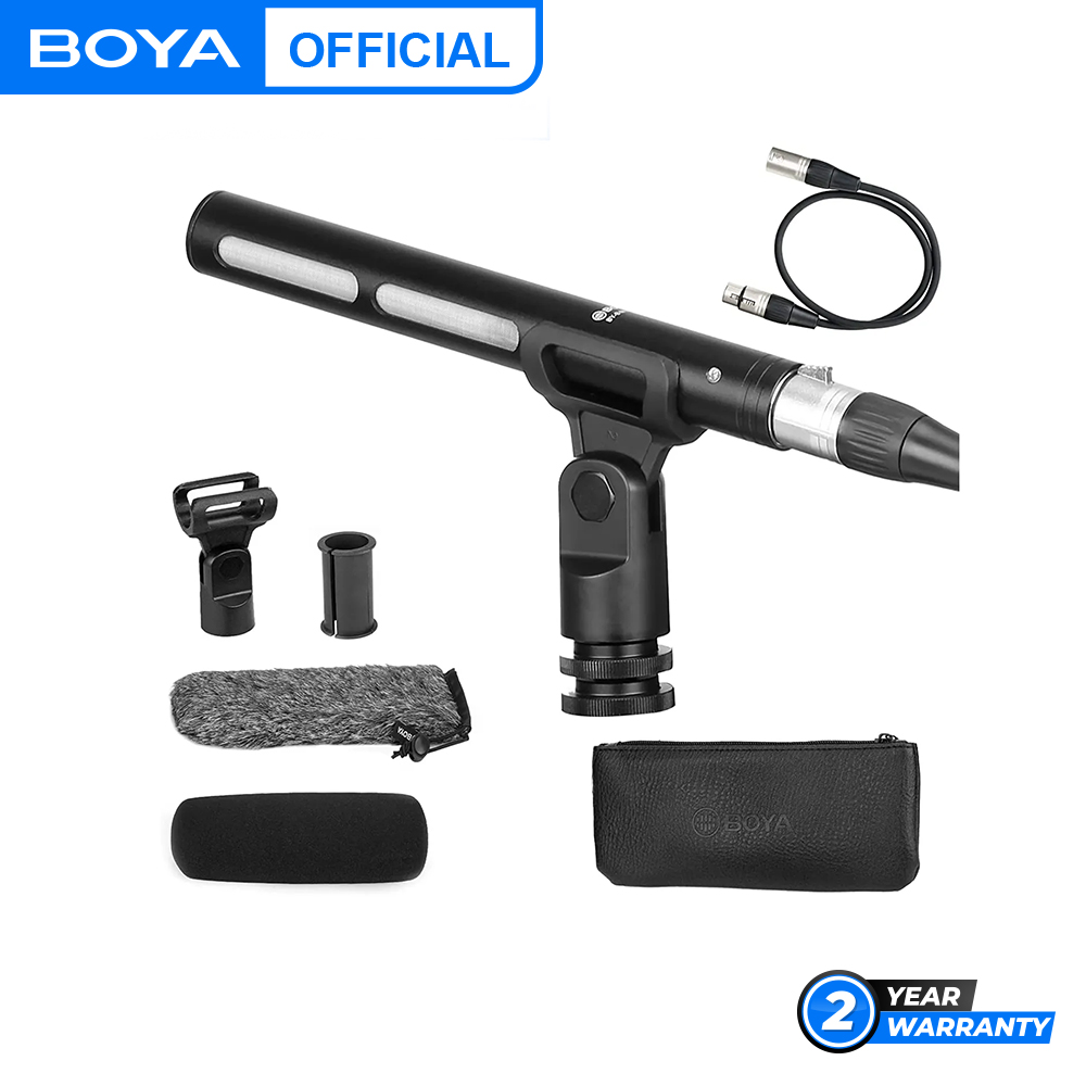 BOYA BY-BM6040 Professional Condenser Cardioid Mini Shotgun Microphone with 12-48 Phantom Power for Video Camera Recording Interview. 