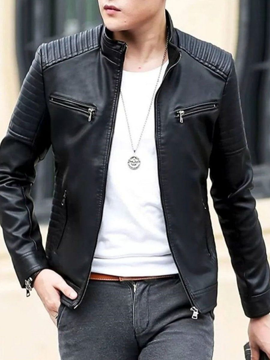 Black Leather Jacket For Men. 