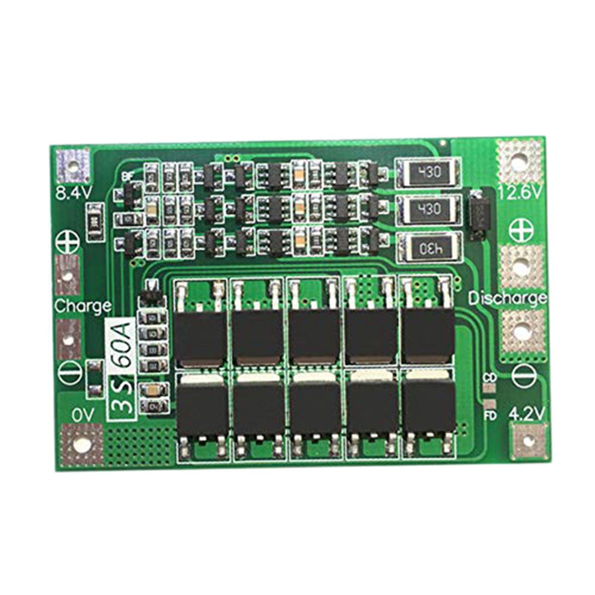 3S 60A Bms Board Lithium Li-Ion 18650 Protection Board With Balance For Drill Motor 11.1V 12.6V 18650 Lipo Cell Module