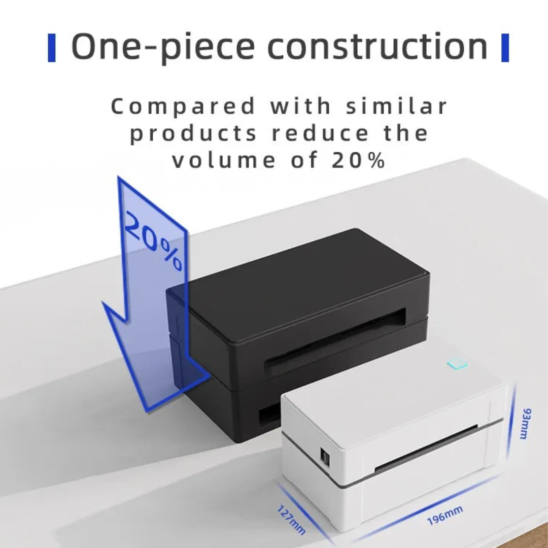 All-in-One Bluetooth Label Printer | Shipping & Courier Address Barcode Label Maker (USB+Bluetooth) | Thermal Label Printer for any size labels printing up to 100x150mm (4x6 inches) | Compatible with Computer & Smartphones | Wireless & Easy to Use. 