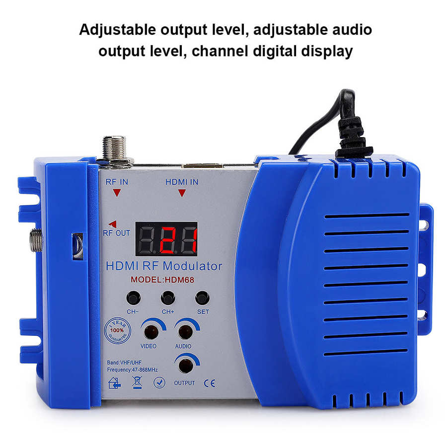 Modulator RF kompatybilny z modulatorem HDM68 VHF / UHF AV do RF konwerter komputerowy część PAL / NTSC TV standardowy Format EU Plug. 