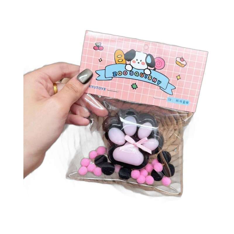 The same ultra soft pinching and plush cat paw simulation mud animal footprint decompression toy. 