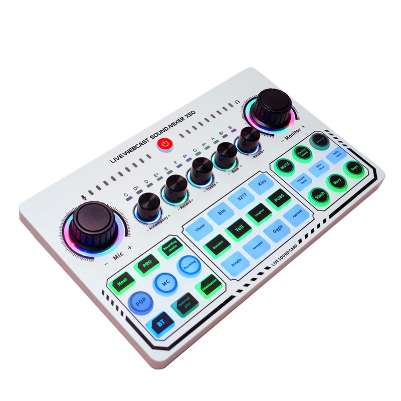 Professional Recording Sound Cards Studio Sound Card X50 Live Broadcast Audio Mixer Interface for Living Games