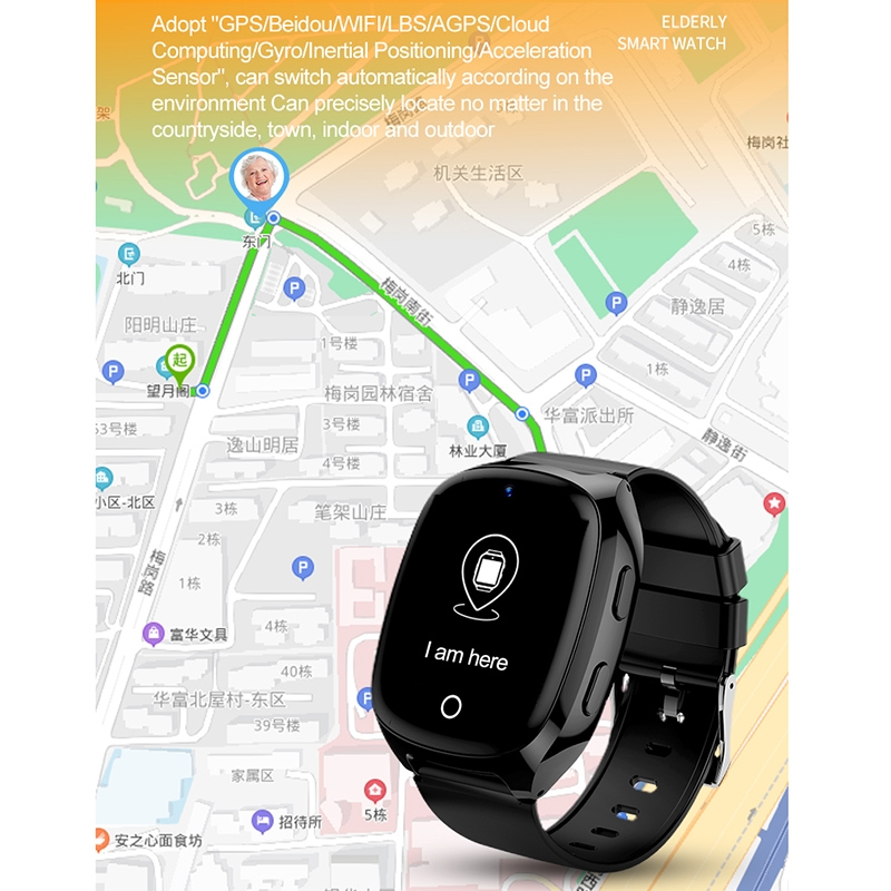 D300 1.54 inch IPS Screen Watch, Support Tracking and Positioning & Video Call With Body Temperature. 