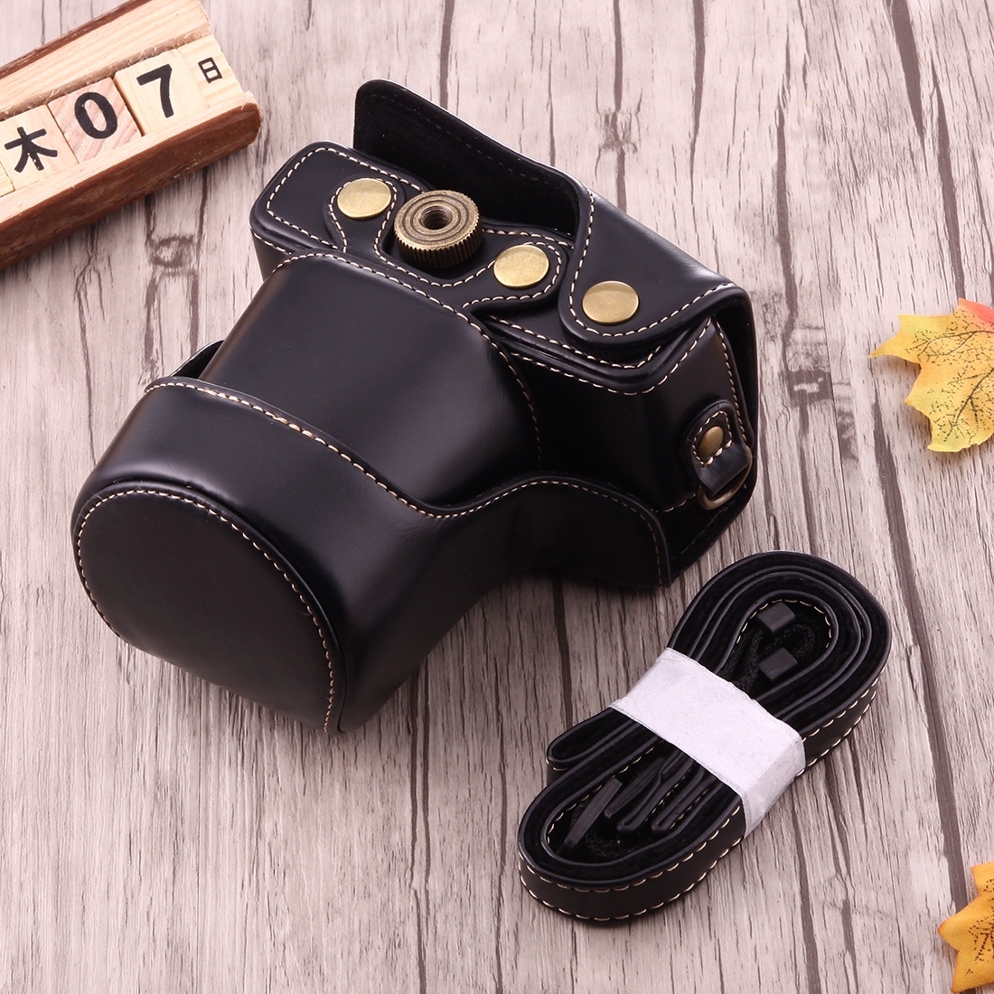 Full Body Camera PU Leather Case Bag with Strap for Canon EOS M10. 