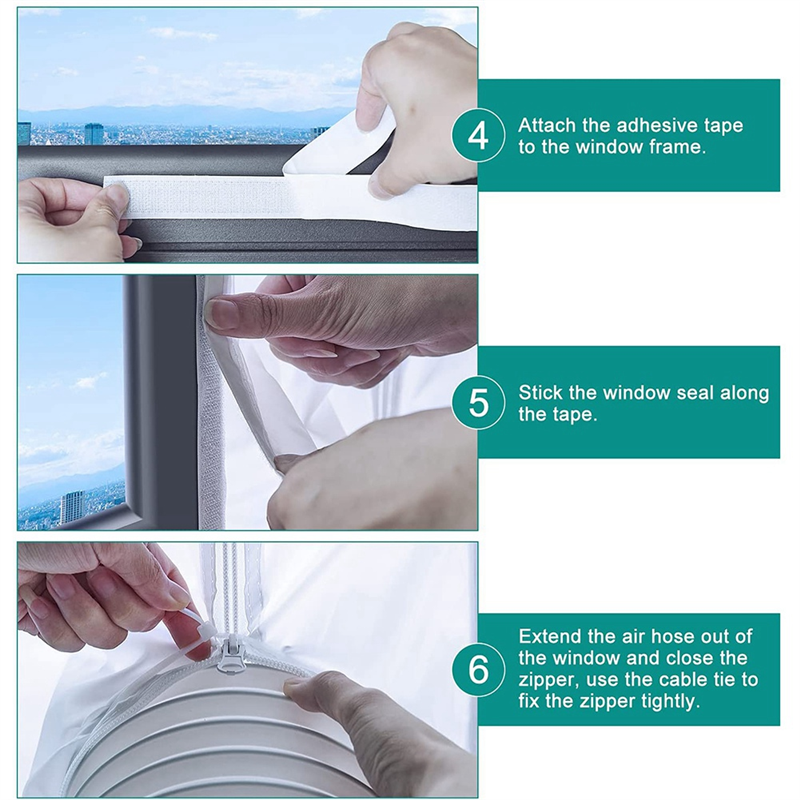 2X Hung Window Seal for Portable Air Conditioner, AC Unit Window Vent Kit, Easy to Install,Hose Kit for Tumble Dryer. 