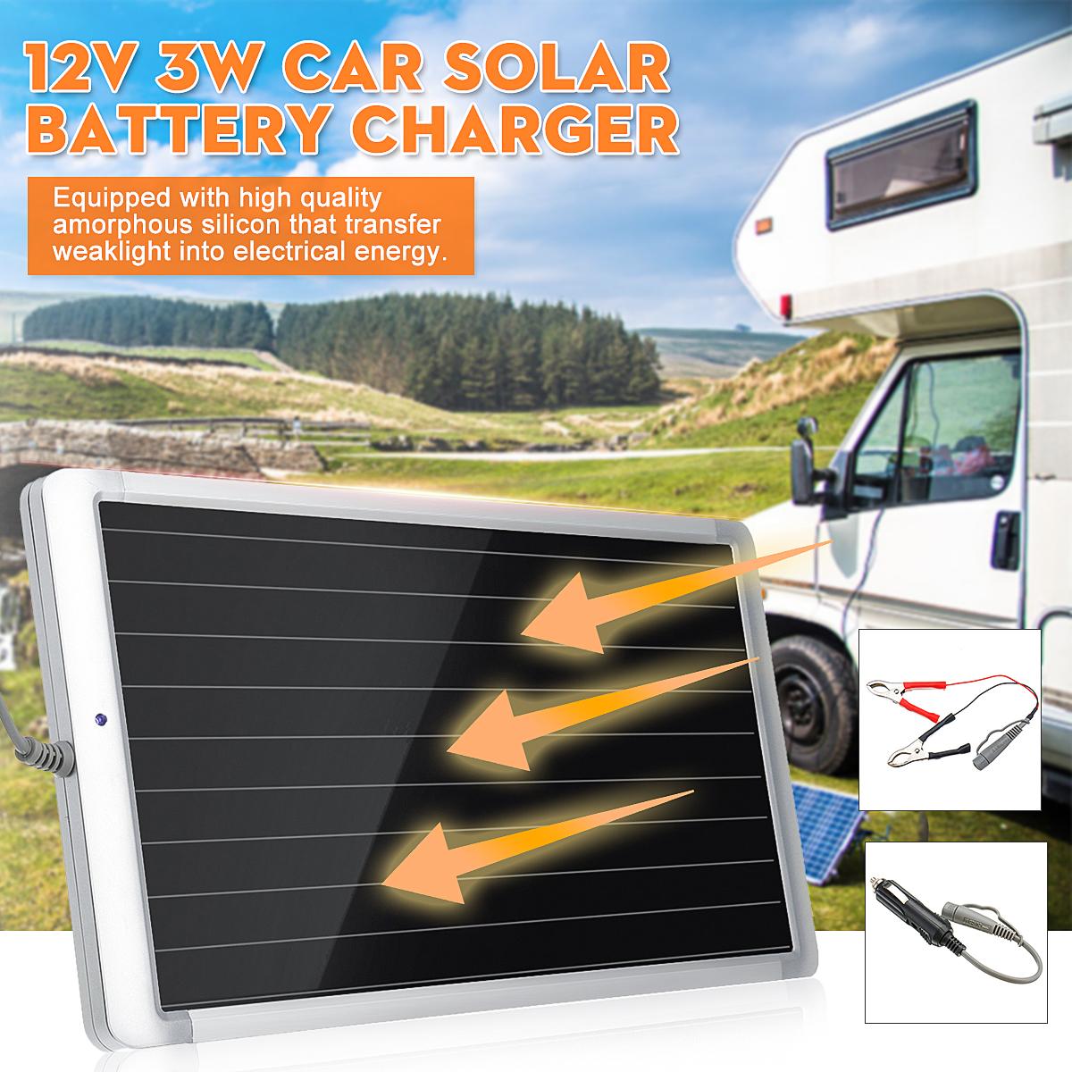 Electrical Supplies 12v 3w Solar Car Battery Trickle Charger