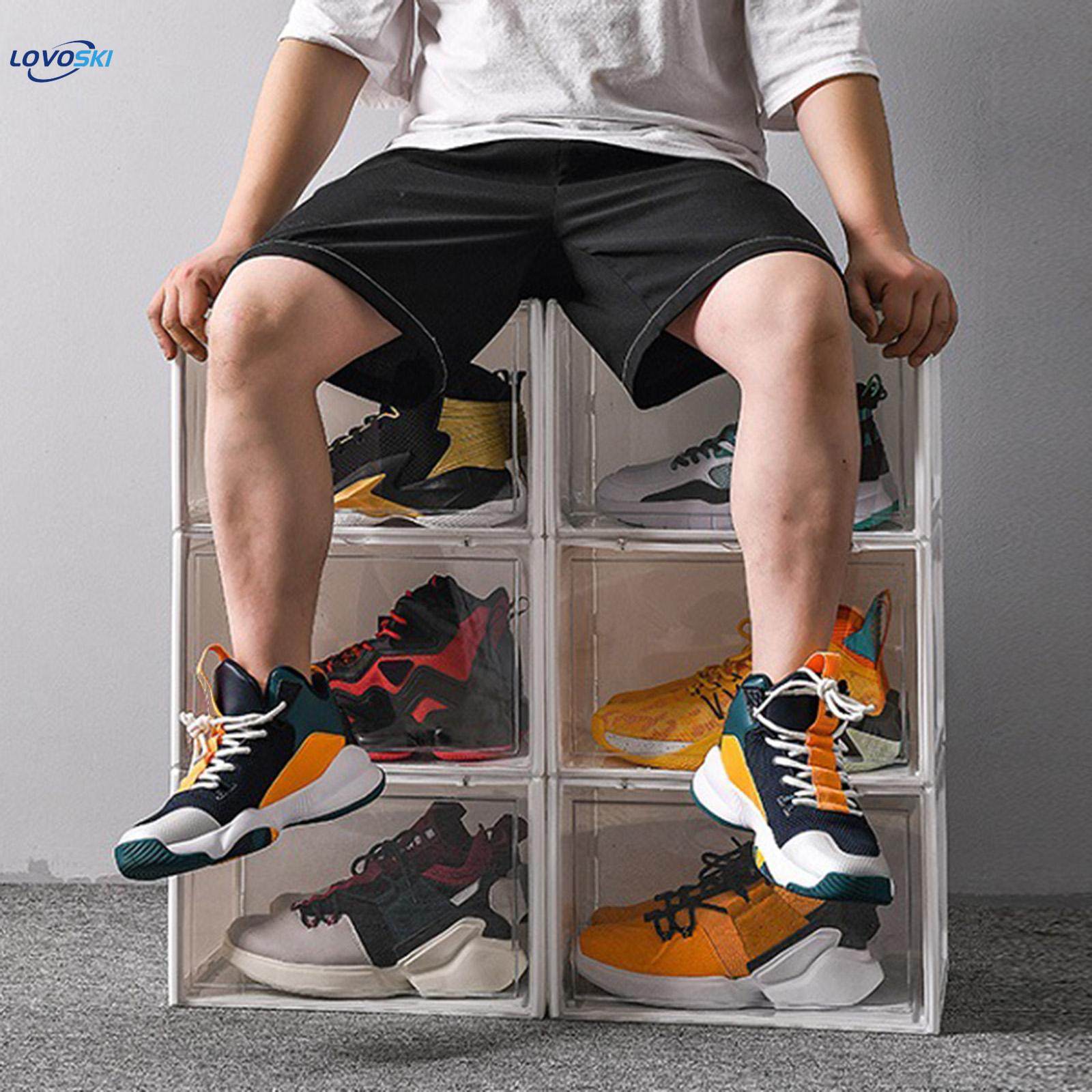 Shoe Box Holders Drawers Side Open Collection Storage Shoe Box Shoes Case for Action Transparent