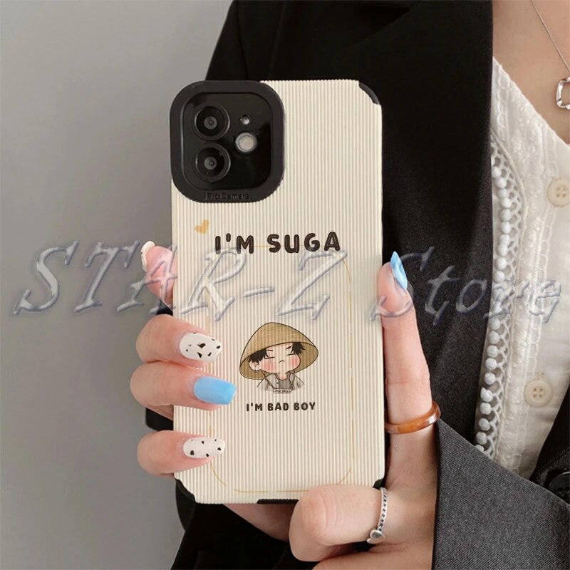 Cute Cartoon Kpop Bad Boy Suga Phone Case for IPhone 15 14 12 11 13 Pro Max 14 Mini 7 8 Plus X XS Max XR D Day Soft Back Cover. 