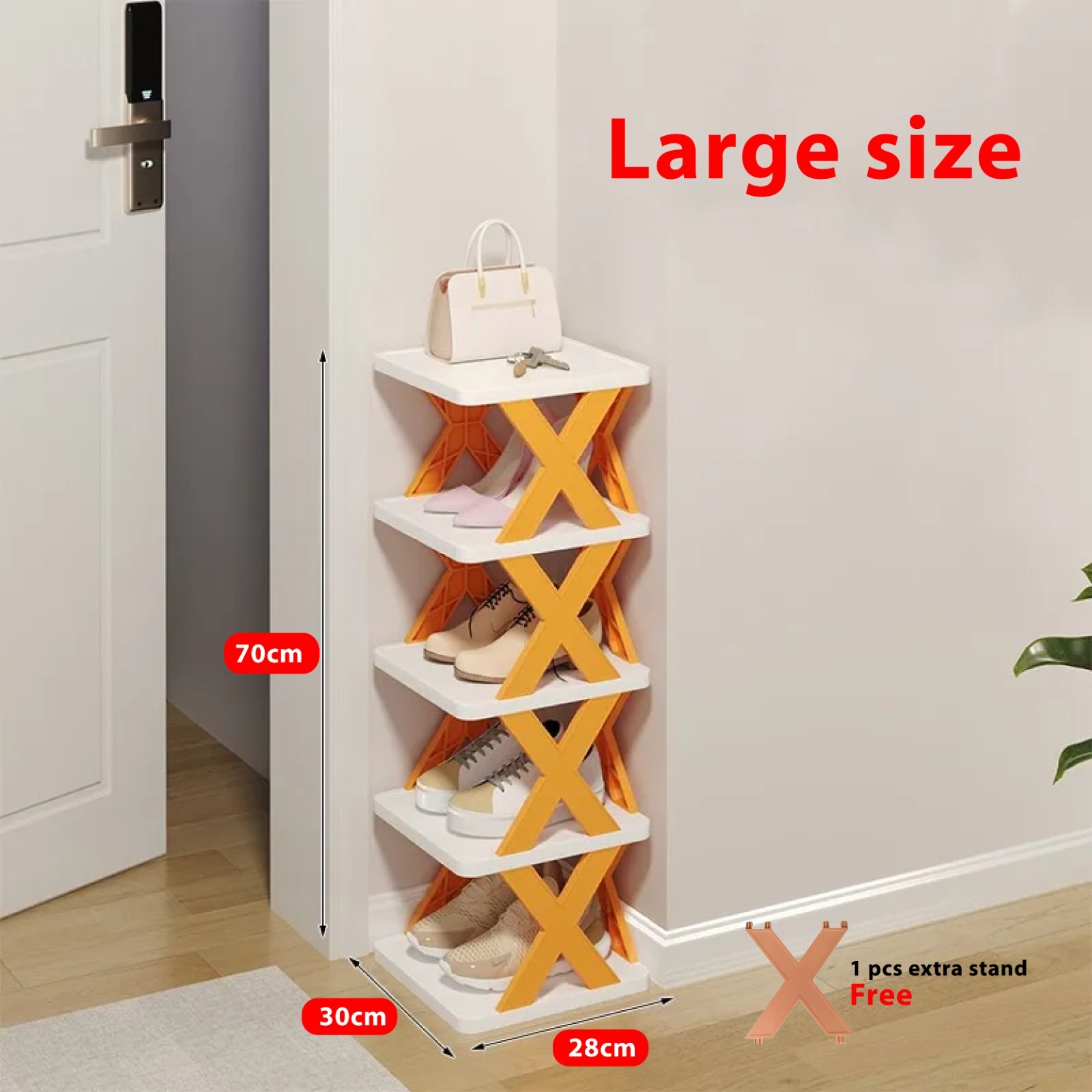 5-storey shoe rack shoe cabinet entrance bathroom dormitory simple shelf storage artifact Large Size (30x28x17.5cm)Shoe Rack, Vertical Shoe Tower, Narrow Corner Shoe Rack, Shoe Shelf.