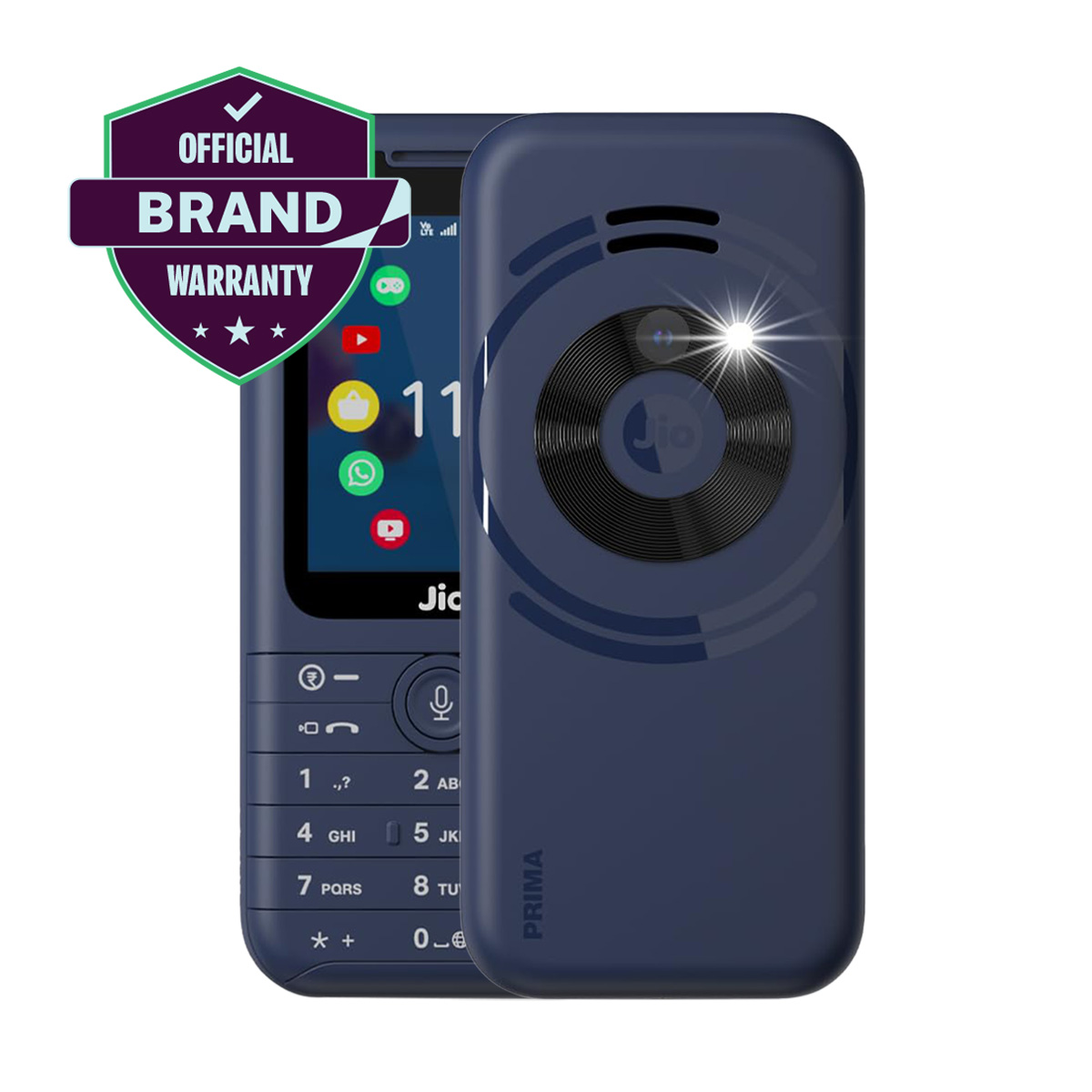 JioPhone Prima 4G Keypad Phone WiFi Hotsport Youtube support with Premium Design, JioTV, JioCinema, JioSaavn. 