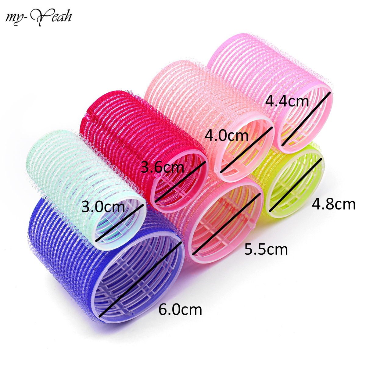 6Pcs/Set Hair Roller Multiple Size Natural Curls Bang Curlers Self-adhesive Roller Fluffy Hair Home Use DIY Styling Tools. 