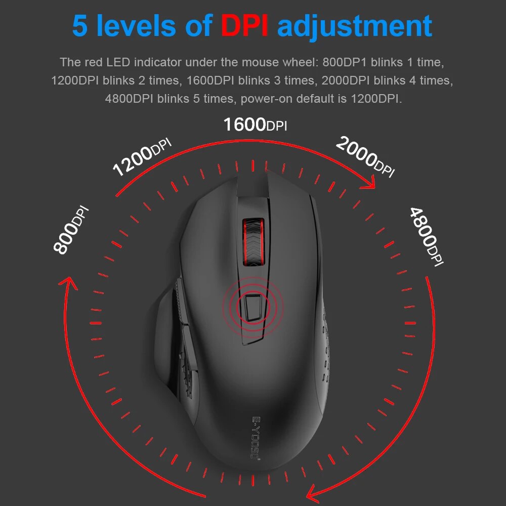 E-YOOSO X-26 USB 2.4G Wireless Gaming Mouse 4800 DPI 5 buttons optical gamer Mice ergonomic for computer laptop PC. 