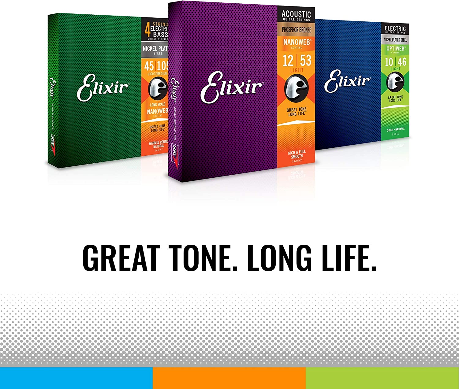 Elixir Strings Nickel Plated Steel 5-String Bass Strings w NANOWEB Coating, Long Scale, Light (.045-.130). 