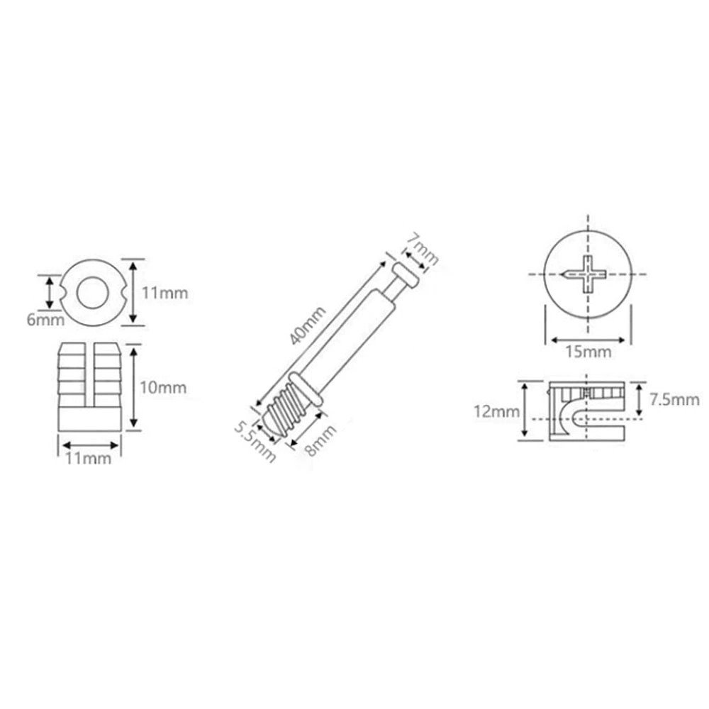 10set/lot Three in One Screw Furniture Connector Fixer Eccentric Wheel Nut Connection for Clothes Cabinet Desk Link. 