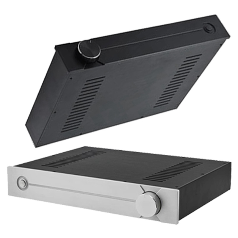 CJ-187 All-Aluminum DIY Preamp Case Audio Amplifier Chassis DAC Decoder Box Shell W430 H70 D310 Easy to Use Black. 