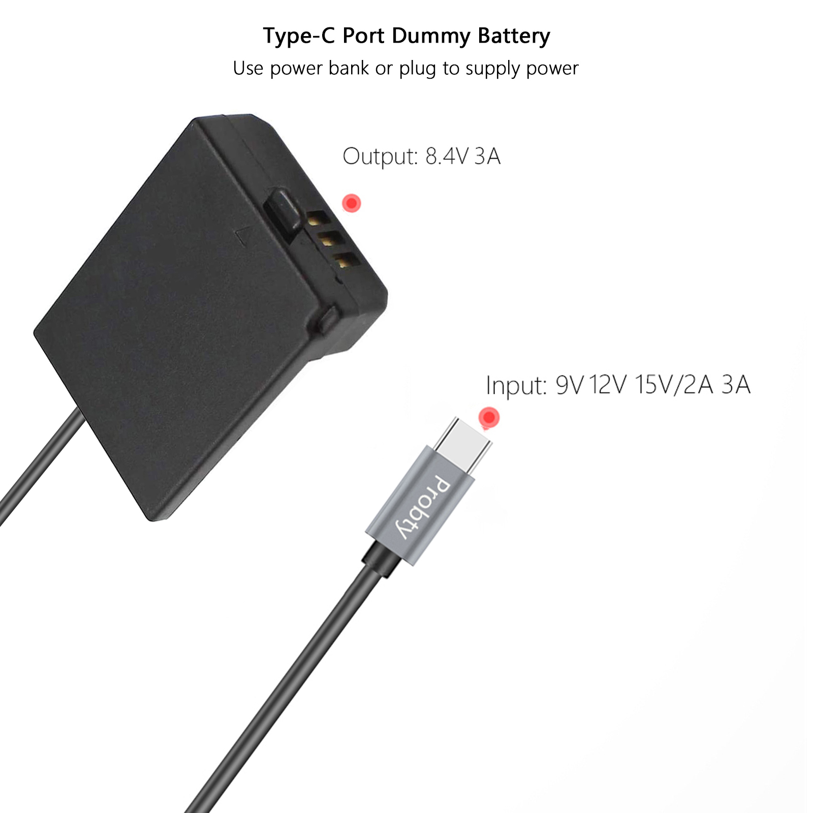Type-C To LP-E10 LP E10 ACK-E10 DR-E10 Dummy Battery for Canon EOS T6 T5 T3, Kiss X50 X70 X80 X90, EOS 1100D 1200D 1300D 1500D. 