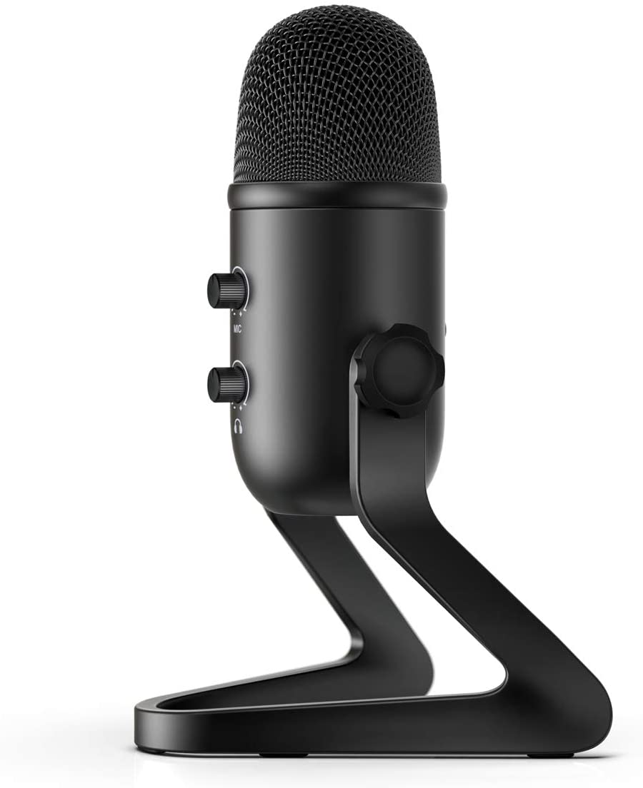 USB Podcast Microphone for Recording Streaming, Condenser Computer Gaming Mic for PC