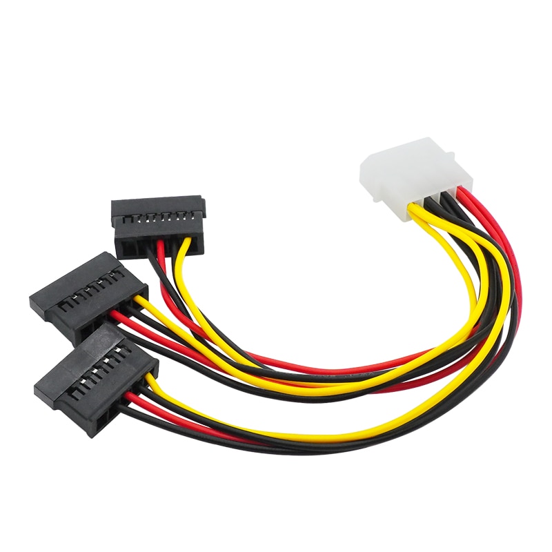 SATA Adapter Cable IDE 4Pin Male To 3 Port SATA Female Splitter Hard Drive Power Supply Cable SATA Cable 22cm. 