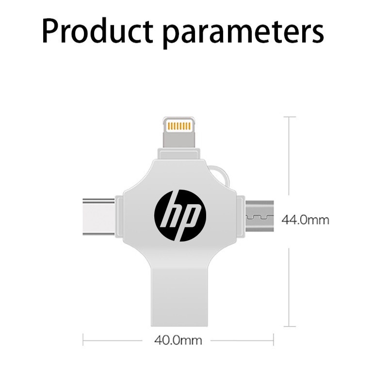 【100%Original+FREE Shipping+Ready Stock+COD】HP 2TB 4-in-1 flash drive USB 3.0 Memory Stick OTG Pendrive Fast Speed Type-C For i/O/S/Tablet/Android/Smartphone/PC. 