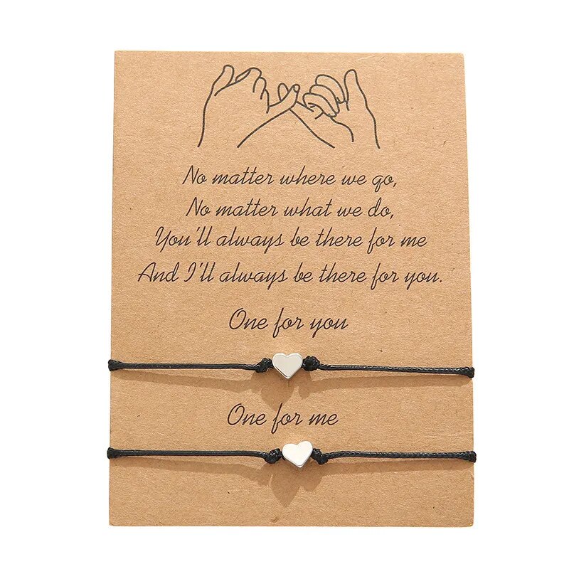 【DATA FROG Global MALL】（NEW）Pinky Promise Bracelets for Friend Long Distance Relationship Matching Adjustable Waterproof
