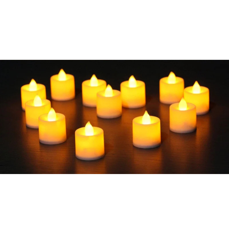LED Flameless Candles Set of 6 Golden Scented Decorative Lights for Home and Gift Use. 
