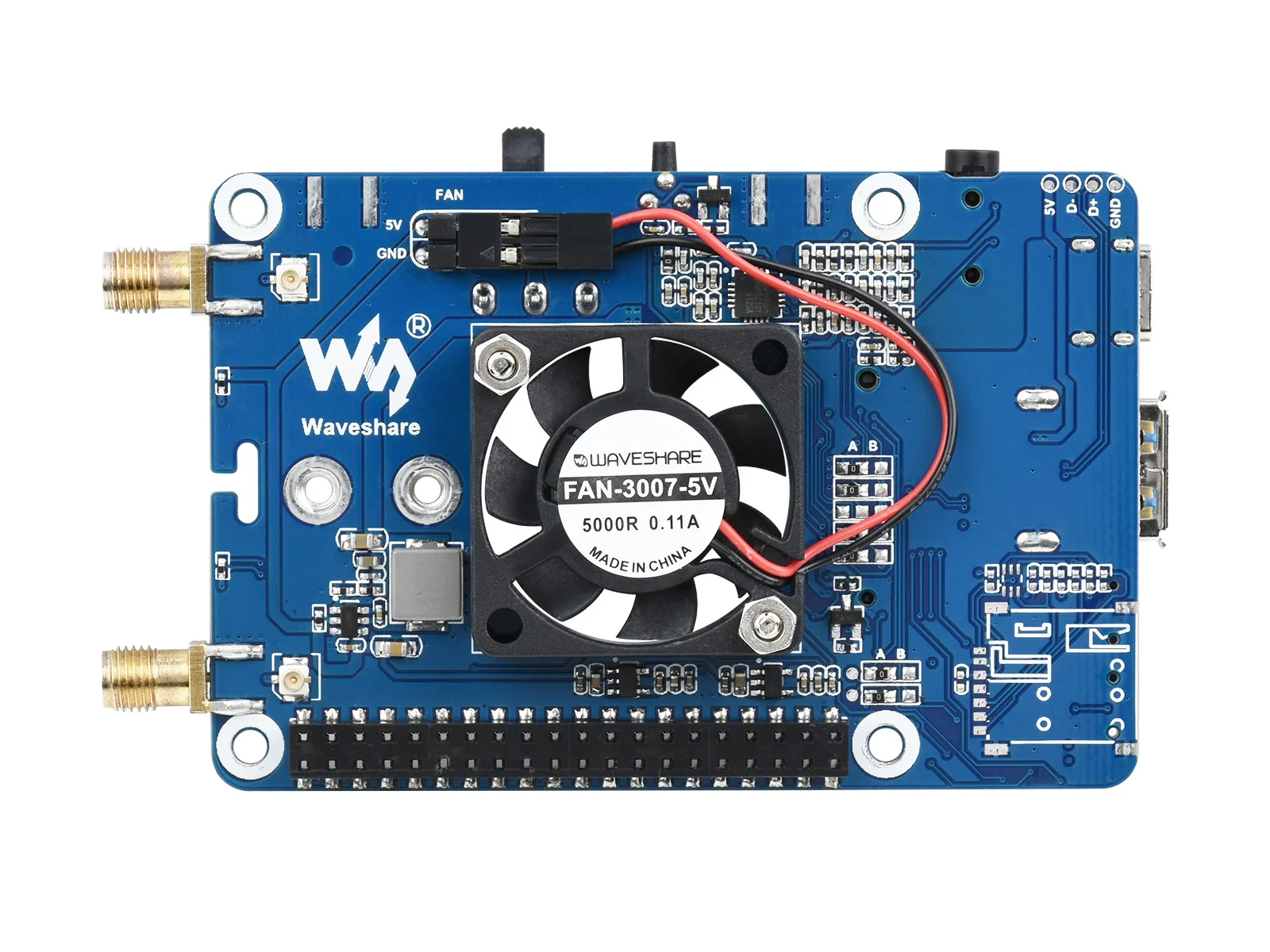 Waveshare SIM7600G-H M.2 4G HAT for Raspberry Pi, LTE CAT4 High Speed, 4G/3G/2G, GNSS, Global Band. 