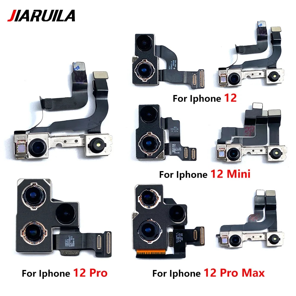 Original For iPhone 12 12Pro 13 13Pro Max Mini Front Camera Flex With Back Rear Camera Module Flex Cable. 