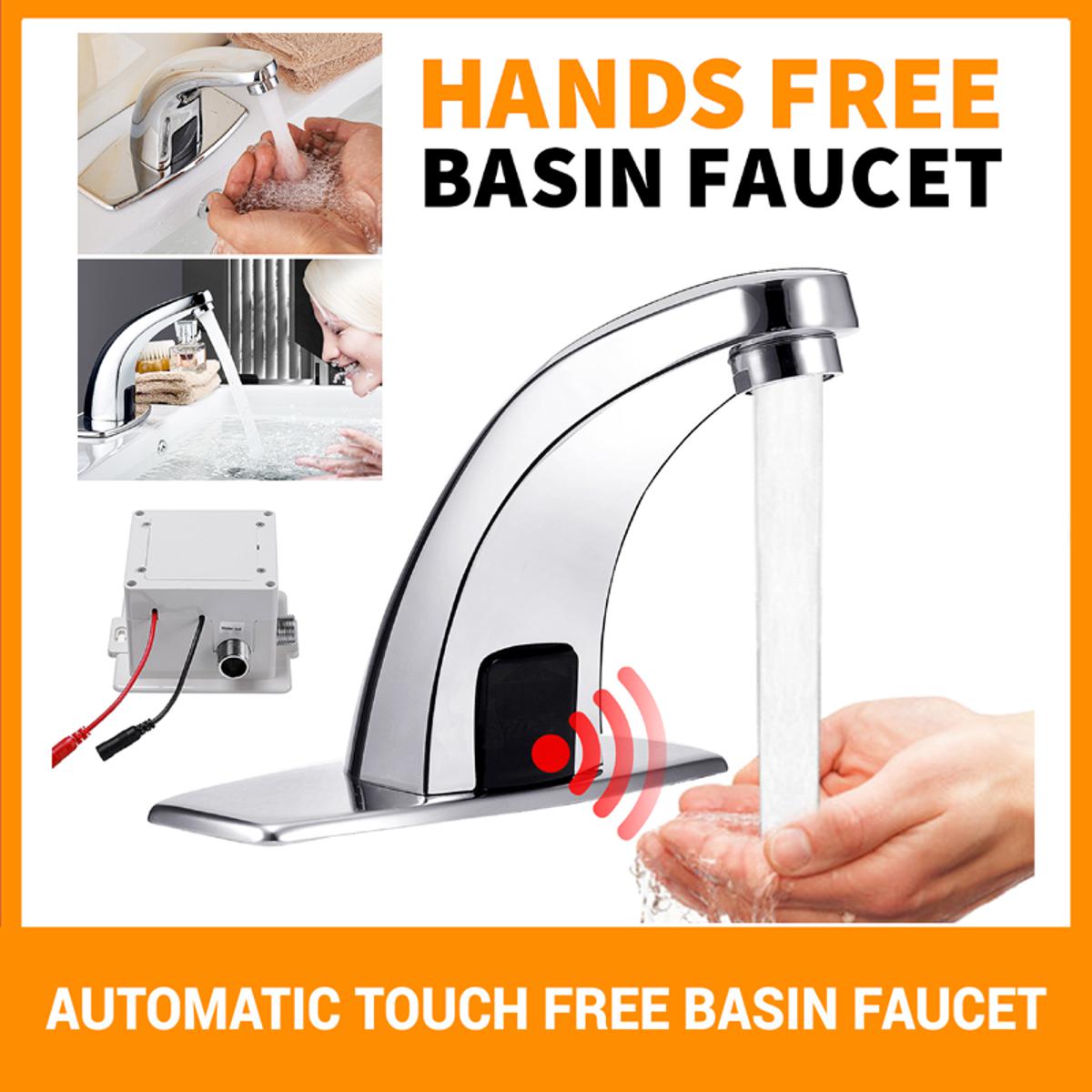 Automatic Touch Free Infrared Sensor Faucets Touchless Water Saving Inductive Electric Water Tap Mixer 33cm DC Control Box